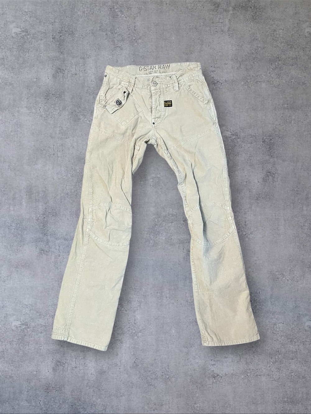 Vintage 2000s y2k Khaki Paratrooper Corduroy G-Star 100% Cotton 31x34 Carg